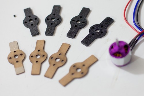 ABS plastic and card stock motor mounts.